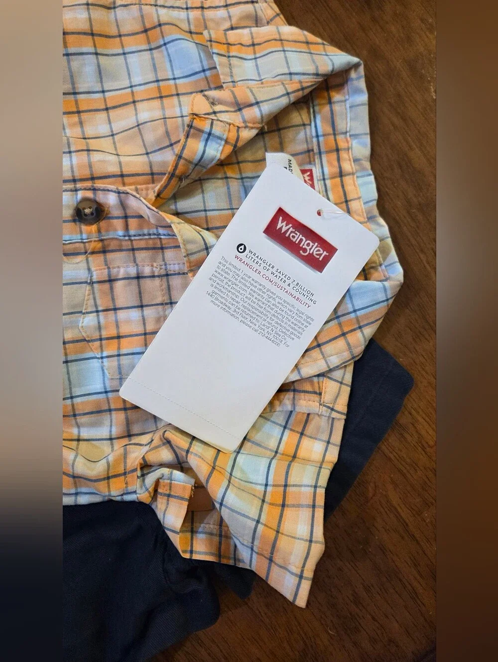 🧸3/$15🧸 NWT Wrangler Baby Boy Outfit Size 9M Plaid Short Sleeve Shirt & Shorts